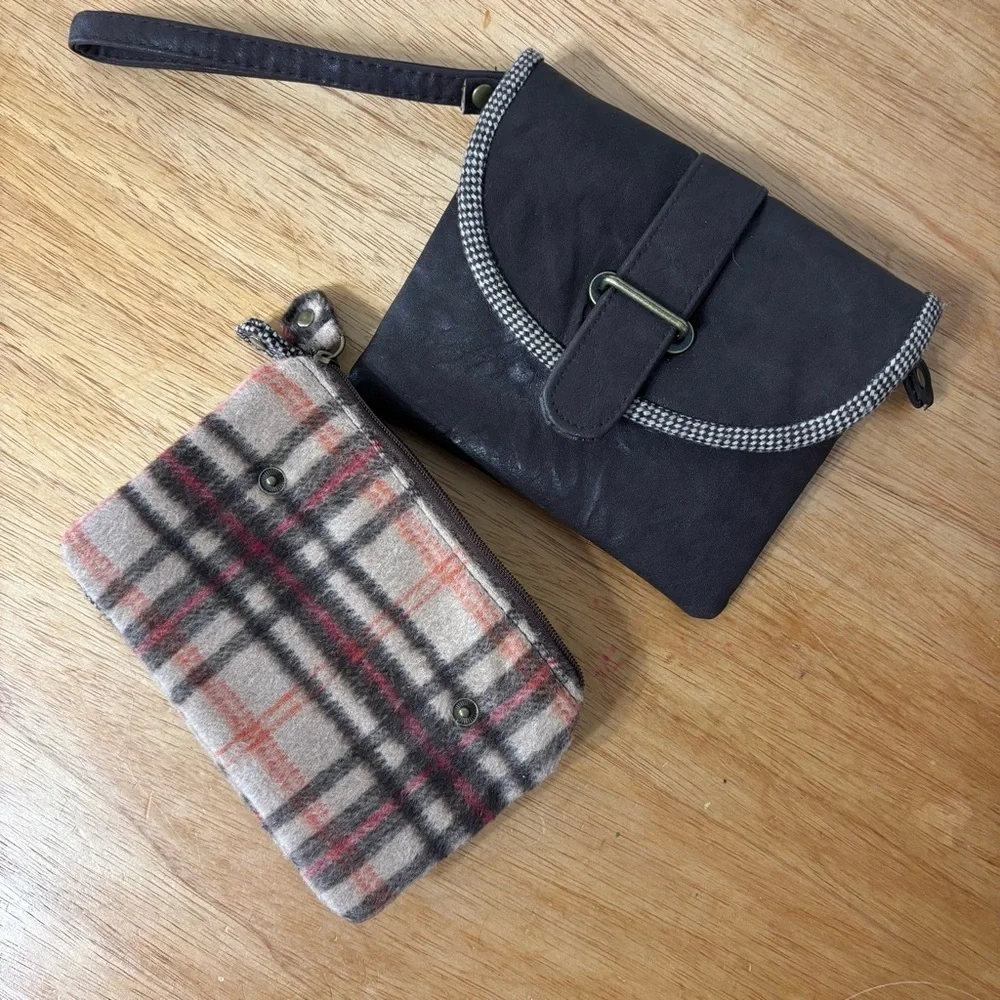Icing Faux Leather Y2K Plaid Interchangeable Wristlet Coin Purse